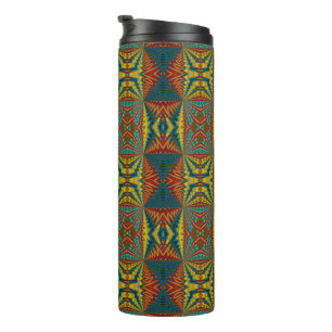 Bohemischer Hippie Red Yellow Vintag Tribal Ethnic Thermosbecher
