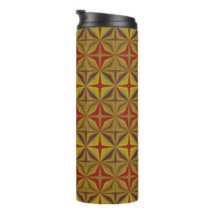 Bohemischer Hippie Red Yellow Vintag Tribal Ethnic Thermosbecher