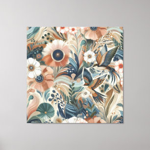 Bohemischer Mix aus aquamarinem Magenta, lila auf  Leinwanddruck