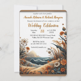 Bohemischer Mix aus aquamarinen, magentafarbenen,  Einladung