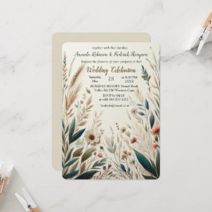 Bohemischer Mix aus aquamarinen, magentafarbenen,  Einladung