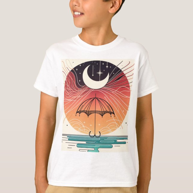 Bohemischer Mond und magischer Regen T-Shirt (Vorderseite)