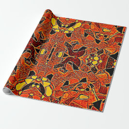 Bohemischer orangefarbener Western Geschenkpapier