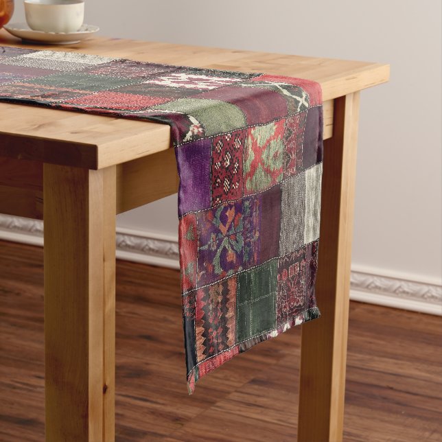 Bohemischer Patchwork-Table-Runner Kurzer Tischläufer (Beispiel)