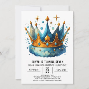 Bohemischer Printprinz Crown Geburtstag Einladung