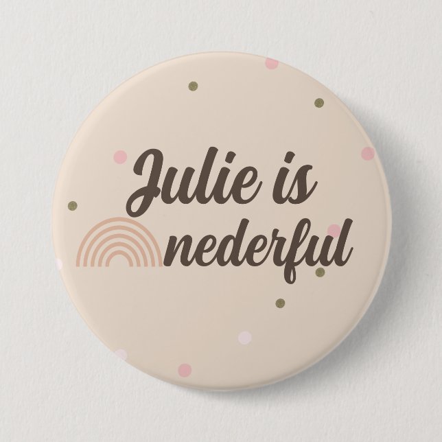 Bohemischer Regenbogen Erster Geburtstag Onederful Button (Vorderseite)