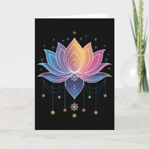 Bohemischer Regenbogen-Lotusblumen-Yoga Lotusblume Karte