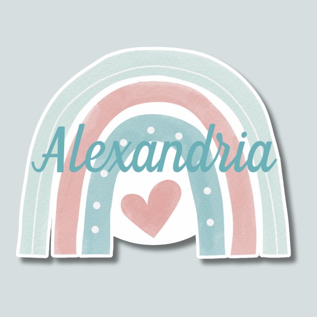 Bohemischer Regenbogen wasserdicht über Monogramm Aufkleber (Von Creator hochgeladen)