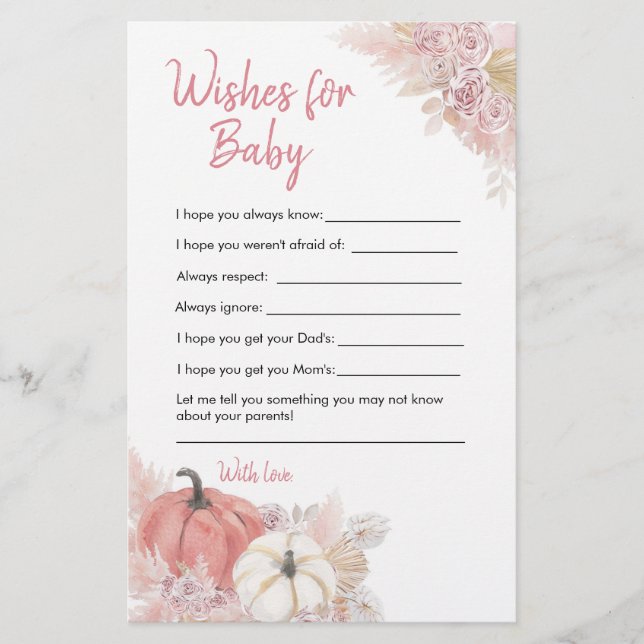 Bohemischer Rückgang der Liebe Pumpkin Wünsche für (Vorderseite)