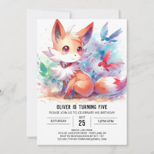 Bohemischer Rustikaler Fox Geburtstag Einladung