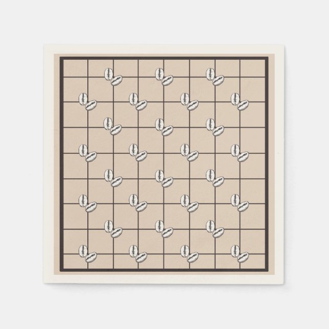 Bohemischer rustikaler Winterkaffee Bräune Kariert Serviette (Vorderseite)