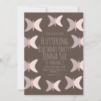 Bohemischer Schmetterling Pastel Pink zum Geburtst