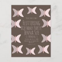 Bohemischer Schmetterling Pastel Pink zum Geburtst