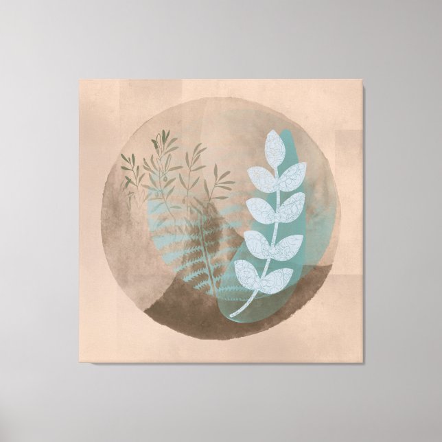 Bohemischer Stil Abstrakte Blumenkunst Leinwanddruck (Vorderseite)