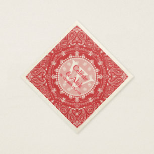 Bohemischer Stil Red Paisley Wedding Custom Serviette