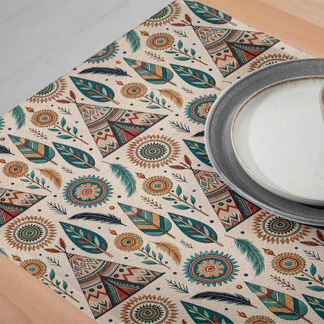 Bohemischer Style-Akzent für die Drucktabelle in S Großer Tischläufer (Tribal Print Table Runner Bohemian Style Accent)