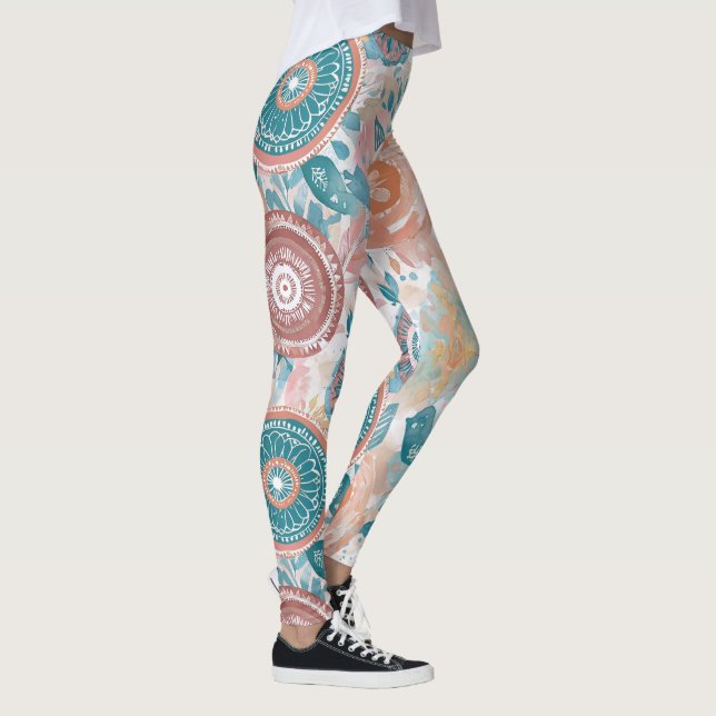 Bohemischer Traum Wasserfarbe Leggings (Rechts)