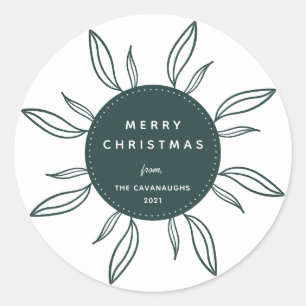 Bohemischer Wreath Holiday Classic Round Sticker