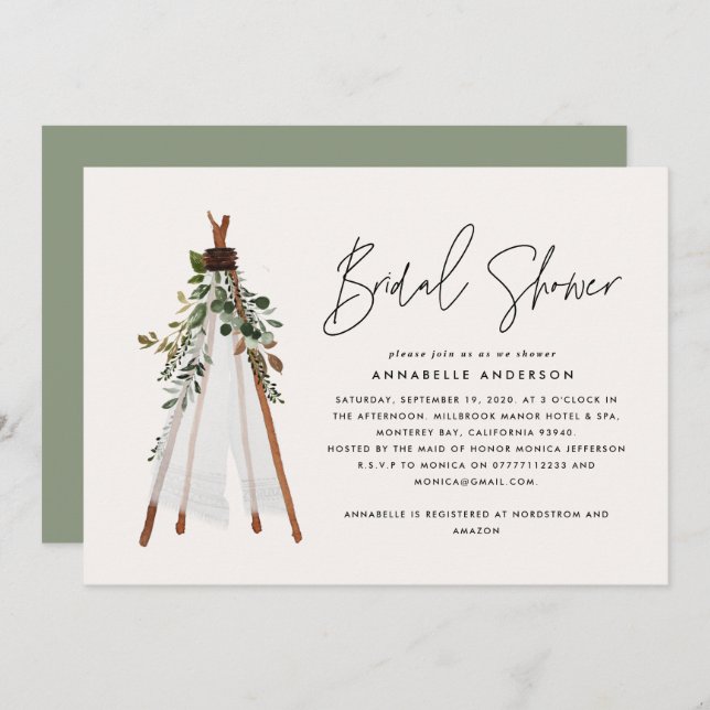 Bohemischer zeitgenössischer Teepe botanischer Som (Vorne/Hinten)