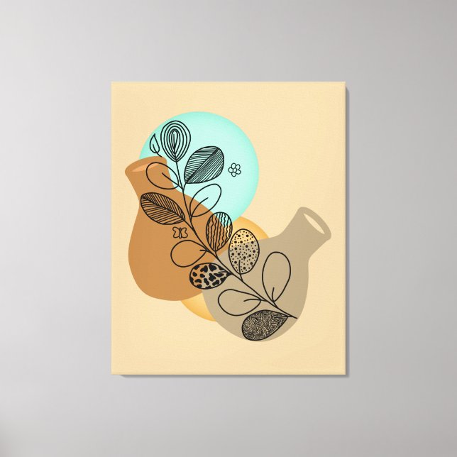 BOHEMISCHES ABSTRAKTES MINIMALISTISCH MIT SCHWARZL LEINWANDDRUCK (Vorderseite)