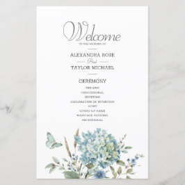 Bohemisches Blue Botanical Watercolor-Hochzeitspro