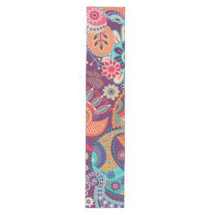 Bohemisches Boho MOD Hippy Chic-Blumen-Muster Mittelgroßer Tischläufer