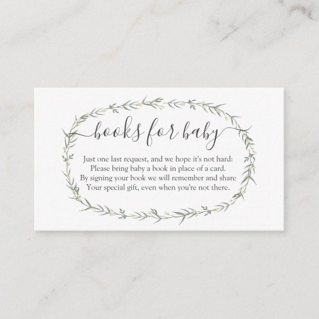 Bohemisches Buch anstelle von Büchern für Babybett Begleitkarte (Vorderseite)