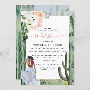 Bohemisches Cactus Desert Floral Brautparty Invita Einladung