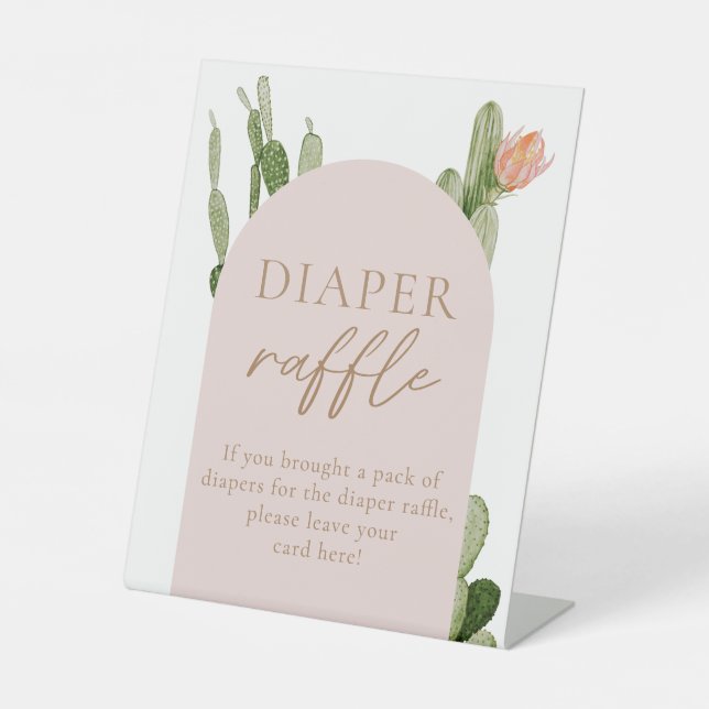 Bohemisches Cactus Wüstendiaper-Raffelzeichen Sockelschild (Vorderseite)