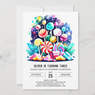 Bohemisches Candyland Printable Birthday Einladung
