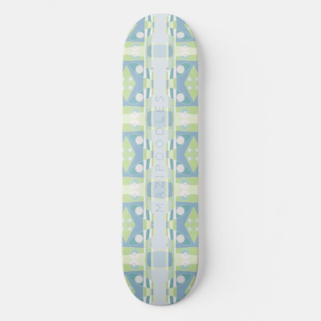 Bohemisches Chintz 20 Pastellgrün Skateboard (Vorderseite)