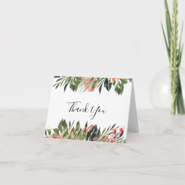 Bohemisches Coral Floral Wedding Foto Danke Karte