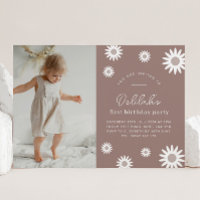 Bohemisches Daisy Landscape Foto Geburtstagseinlad