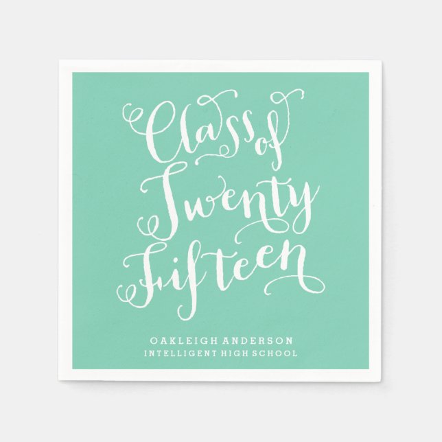 Bohemisches Drehbuch in Sea Foam | Klasse 2015 Serviette (Vorderseite)