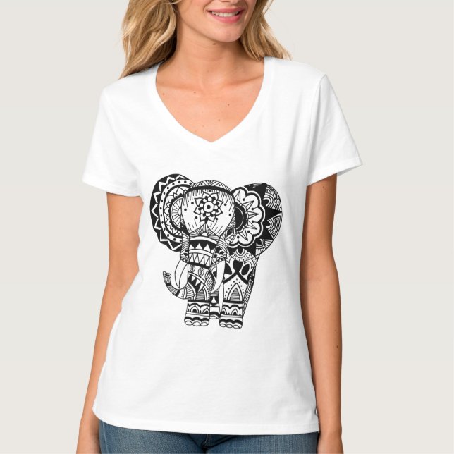 Bohemisches Elefant-T-Shirt T-Shirt (Vorderseite)