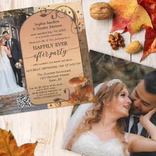 Bohemisches Fall QR Code Foto nach Hochzeit Einladung