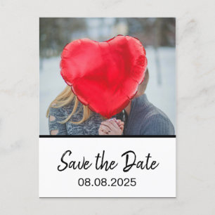 Bohemisches fett Modernes Foto Weiß Save the Date Postkarte