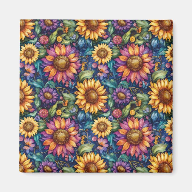 Bohemisches florales Dreamscape Magnet (Vorne)