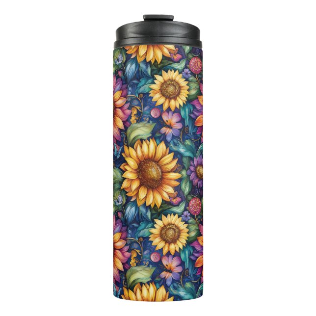 Bohemisches florales Dreamscape Thermosbecher (Vorderseite)