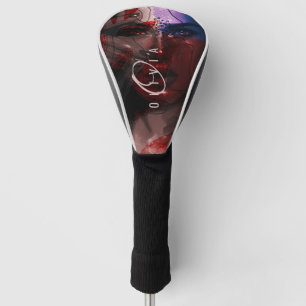 Bohemisches Frauenfotopportrait Monogramm Golf Headcover