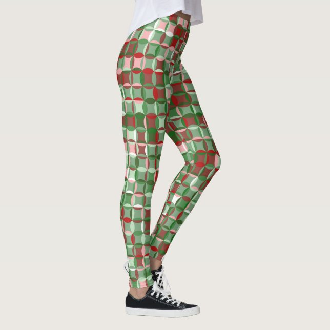 Bohemisches Funky Christmas Checkerboard-Muster Leggings (Rechts)