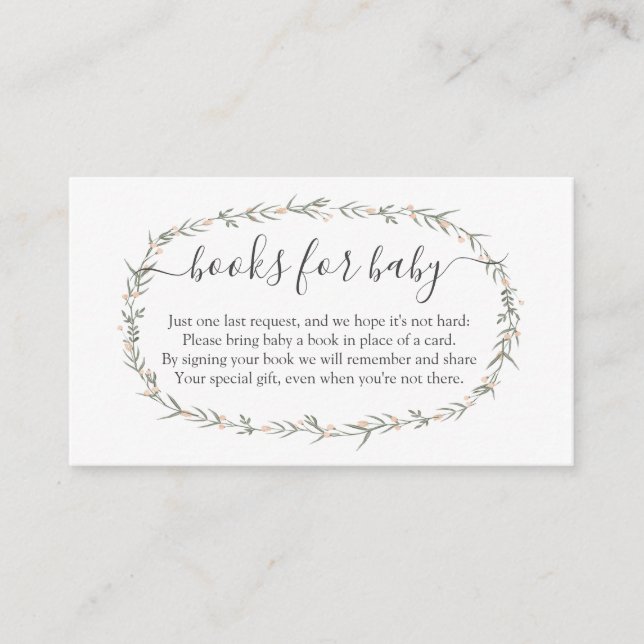 Bohemisches Girl Book In lieu, Bücher für Babyfütt Begleitkarte (Vorderseite)