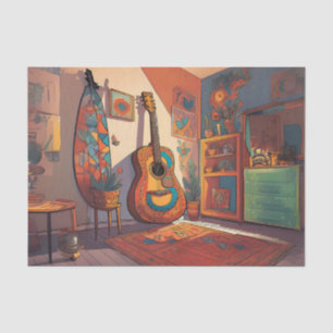 Bohemisches Gitarrendekoupage Tissue Paper Seidenpapier