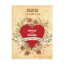 Bohemisches Herz, Rose, Vögel und Bannerhochzeit