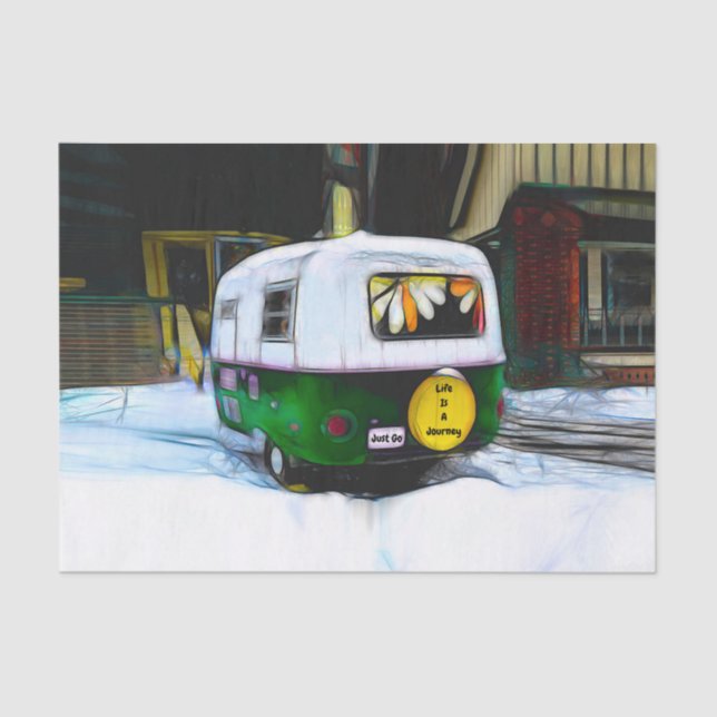 Bohemisches Hippie Camper Leben ist eine Reise zu  Seidenpapier (Vorderseite)