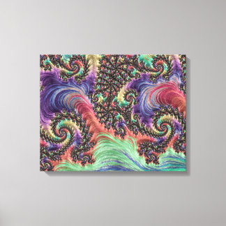 Bohemisches Hippie Colorful Jewel Tone Fraktal Art Leinwanddruck