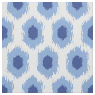 Bohemisches Ikat Muster Blue Tribal Print Hexagon Stoff