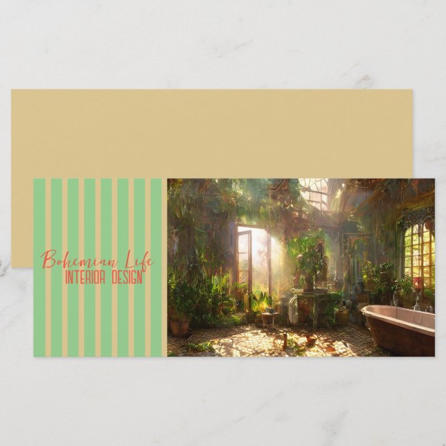 Bohemisches Leben - Unternehmen, Grußkarte, einlad (Vorne/Hinten)
