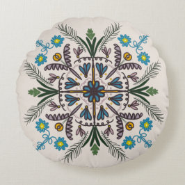 Bohemisches Mandala buntes Botanisches Rundkissen Rundes Kissen