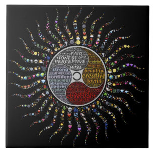 Bohemisches Mandala, Inspirierend Worte Fliese